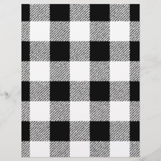 Gingham‑Karomuster in Schwarz und Weiß Flyer (Vorne)