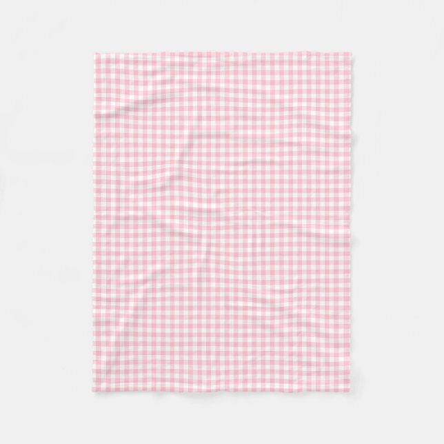 Gingham-Karos in Rosa und Weiß Fleecedecke (Vorderseite)