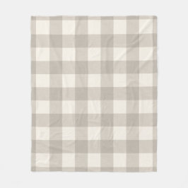 Gingham Karos kariert neutrales Beige Fleecedecke