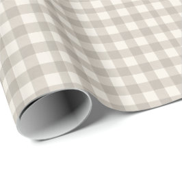 Gingham Karos kariert neutrales Beige Geschenkpapier