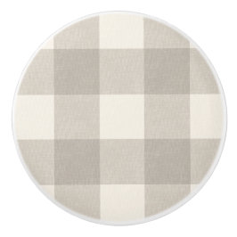 Gingham Karos kariert neutrales Beige Keramikknauf