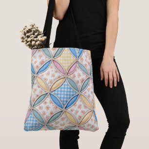 Gingham-Kathedralfenster-Quilt-Design