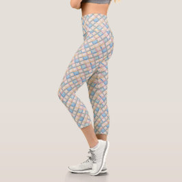 Gingham-Kathedralfenster-Quilt-Design Capri Leggings
