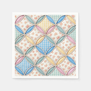 Gingham-Kathedralfenster-Quilt-Design Serviette