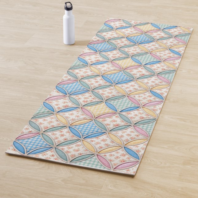 Gingham-Kirchenfenster-Quilt-Design Yogamatte (Beispiel)