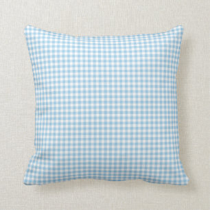 Gingham-Kissen im Cornflower-Blau Kissen