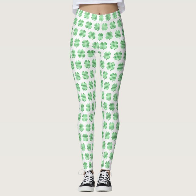 Gingham Kleeblatt Leggings (Vorderseite)