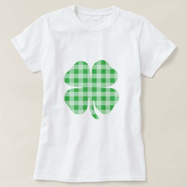 Gingham Kleeblatt T-Shirt (Design vorne)