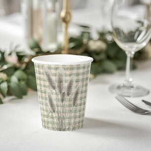 Gingham Kleiner Fischer Angler Baby Shower Pappbecher