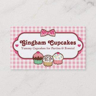 Gingham-Kuchen-Visitenkarten Visitenkarte