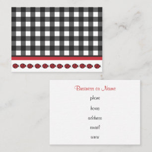 Gingham Ladybug Business Card Visitenkarte