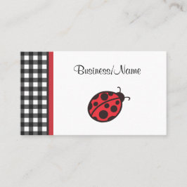 Gingham Ladybug Business Card Visitenkarte