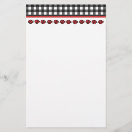 Gingham Ladybug Stationary Briefpapier