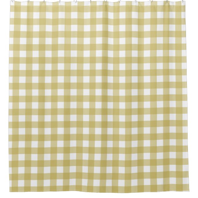 Gingham Limettengrün Weiß Duschvorhang (Vorderseite)