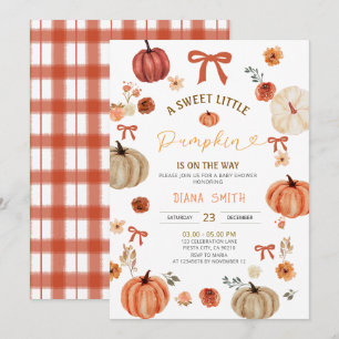 Gingham Little Pumpkin Rustic Baby Showeinladung Einladung