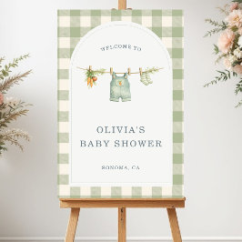 Gingham Locally Grown Baby Shower Welcome