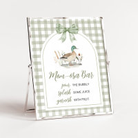 Gingham Mallard Duck Baby Duck Mama Osa Bar Sign