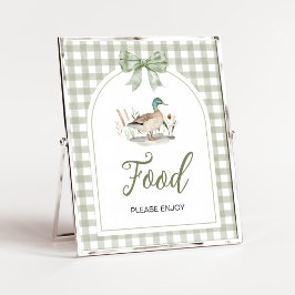 Gingham Mallard Duck Baby Shock Food Sign Poster