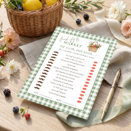 Gingham-Markt Er sagte, sie sagte Brautparty-Spiel Einladung