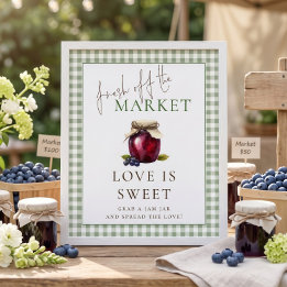 Gingham-Markt Liebe ist süß Schild Junggesellinnen