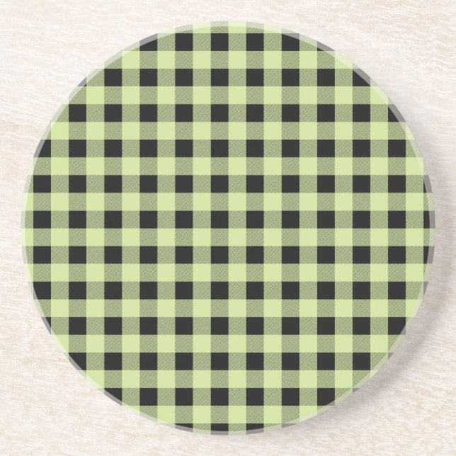 Gingham Mint und Black Getränkeuntersetzer (Vorne)