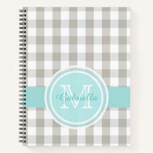 Gingham Monogram Notizbuch