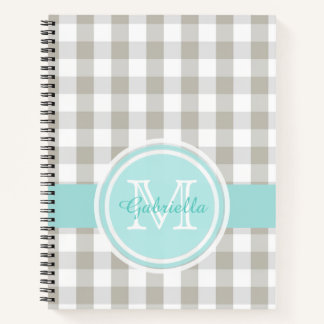Gingham Monogram Notizbuch