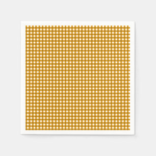 Gingham-Mustard Yellow Paper Napkins Serviette