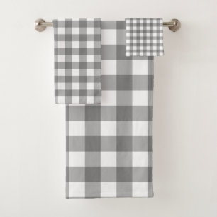 Gingham-Muster Badhandtuch Set