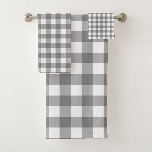 Gingham-Muster Badhandtuch Set (Insitu)
