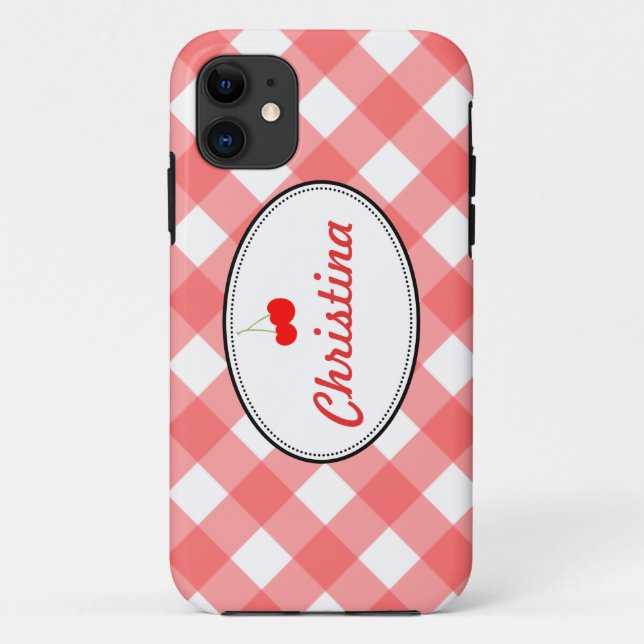 Gingham-Muster Case-Mate iPhone Hülle (Rückseite)