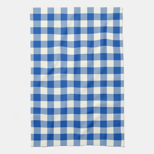 Gingham-Muster-Geschirrtuch im Kobalt-Blau Geschirrtuch (Vertikal)