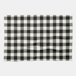Gingham-Muster-Geschirrtuch in Schwarzweiss Handtuch