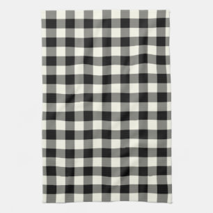 Gingham-Muster-Geschirrtuch in Schwarzweiss Handtuch