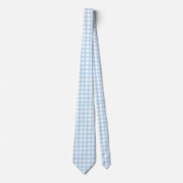 Gingham-Muster Hellblau und Weiß Krawatte