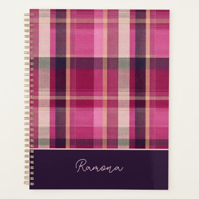 Gingham-Muster im Stil eines maßgeschneiderten Pla Planer (Vorderseite)