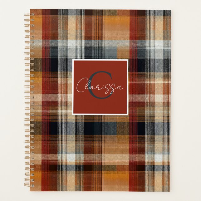 Gingham-Muster im Stil eines maßgeschneiderten Pla Planer (Vorderseite)