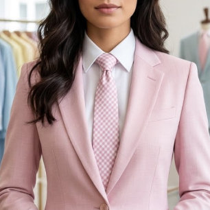 Gingham-Muster in Ballerina-Preppy-Rosa-Tönen Krawatte