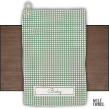 Gingham-Muster in Grün mit Namen