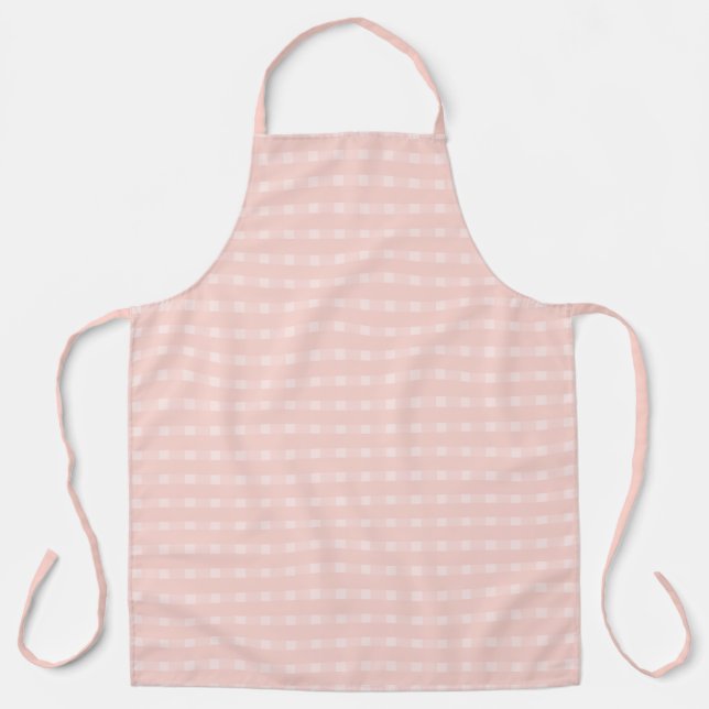 Gingham-Muster in rosafarbenem Rosa und pastellfar Schürze (Vorderseite)