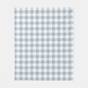 Gingham-Muster, Küstenkariert, Weiß, Gedämpftes Bl Fleecedecke