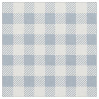 Gingham-Muster Küstenkariert Weiß Gedämpftes Blau Stoff