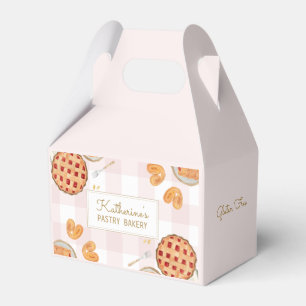 Gingham-Muster Wasserfarbe Gebäck Backen Bäckerei  Geschenkschachtel