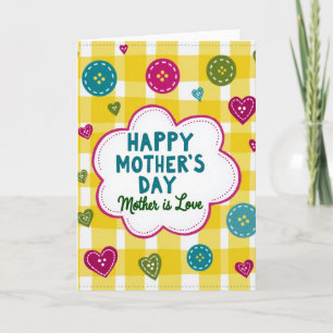 Gingham Mütter lieben Herzen Karte
