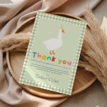 Gingham Neutral Verrückte Gans Süße Babyparty