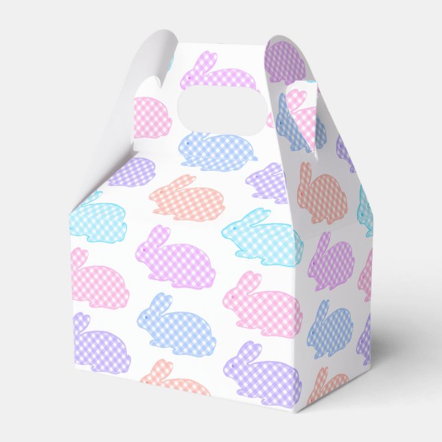 Gingham Oaster Bunny Pattern Geschenkschachtel (Vorderseite)