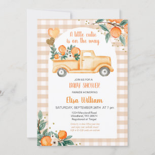 Gingham Orange Citrus Little Süsse Baby Shower Einladung