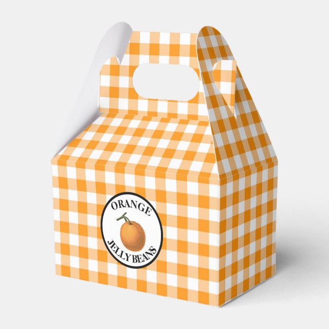 Gingham Orange Jelly Bean Geschenkschachtel (Vorderseite)