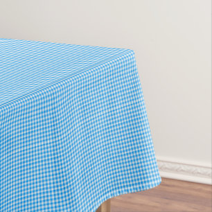 Gingham, Pastel Blue-White-52x70 COTTON TABLECLOTH Tischdecke