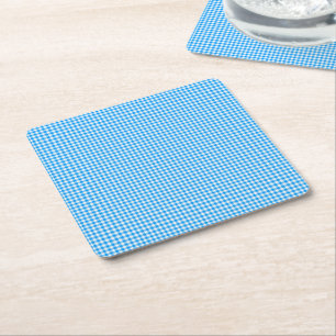 Gingham-Pastel Blue-White-PAPER-PARTY-UNTERSETZER Rechteckiger Pappuntersetzer